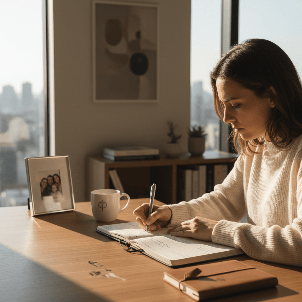 Entrepreneur setting intelligent boundaries in her leadership practice