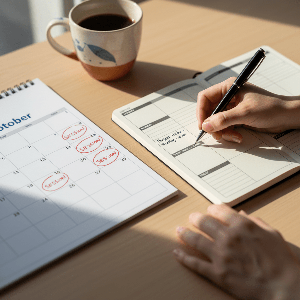 Scheduling and confirming mentorship sessions in calendar
